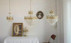 Vintage brass crystal chandelier