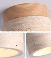 Vintage Wabi-Sabi Style Yellow Travertine Ceiling Lamp