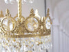 Vintage brass crystal chandelier