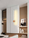 Minimalist solid wood strip LED wall light