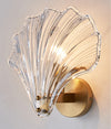 Brass Glass crystalShell Wall Light