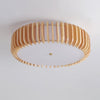 Japanese style solid wood round ceiling lamp