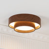 Japanese walnut color double-layer ceiling lamp