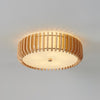 Japanese style solid wood round ceiling lamp