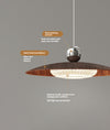 Walnut wood grain ceiling lamp with movable swing arm