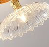 American retro solid wood glass corridor ceiling lamp