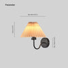 Pleated fabric bedroom bedside wall lamp