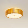 Japanese style solid wood round ceiling lamp