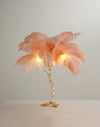 All copper ostrich feather table lamp