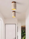 Vintage Wabi-Sabi Style Yellow Travertine Ceiling Lamp