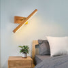 Solid wood long mirror front wall lamp