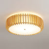 Japanese style solid wood round ceiling lamp