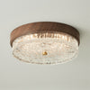 American retro round glass bedroom ceiling lamp