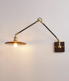 Medieval Wabi-sabi style brass retro glass bedroom bedside adjustable dining room living room decorative wall lamp