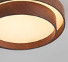 Japanese walnut color double-layer ceiling lamp