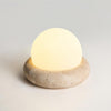 Cream Yellow Travertine Bedside Table Lamp