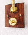 Industrial style vintage brass walnut long arm telescopic with switch bedroom bedside wall lamp