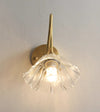 Retro full copper glass bedroom bedside wall lamp