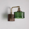 Japanese style retro glass bedroom bedside wall lamp