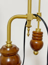 French vintage walnut floor lamp