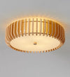 Japanese style solid wood round ceiling lamp