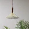 Vintage Pleated Chandelier Walnut