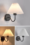 Pleated fabric bedroom bedside wall lamp