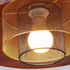 Vintage walnut wood grain dining room chandelier