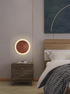 Walnut Round Bedroom Bedside Wall Lamp