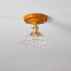 American retro solid wood glass corridor ceiling lamp