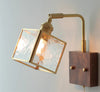 Vintage pull cord glass wall lamp