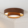 Japanese walnut color double-layer ceiling lamp