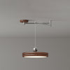 Walnut wood grain ceiling lamp with movable swing arm