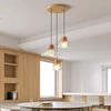 Japanese style simple ash wood restaurant chandelier