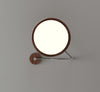 Walnut wood grain ceiling lamp with movable swing arm