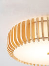 Japanese style solid wood round ceiling lamp