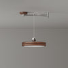 Walnut wood grain ceiling lamp with movable swing arm