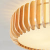 Japanese style solid wood round ceiling lamp