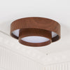 Japanese walnut color double-layer ceiling lamp