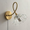 Retro full copper glass bedroom bedside wall lamp