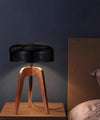 Solid wood tripod table lamp