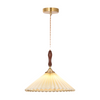 Vintage Pleated Chandelier Walnut