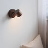 Rotatable bedroom solid wood wall lamp