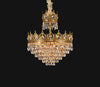 Vintage brass crystal chandelier