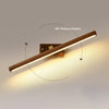 Solid wood long mirror front wall lamp