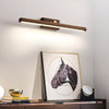 Solid wood long mirror front wall lamp