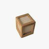 Square solid wood bedside table lamp