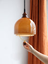 Medieval style glass chandelier retractable