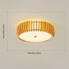 Japanese style solid wood round ceiling lamp