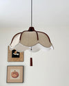 Medieval style solid wood fabric chandelier